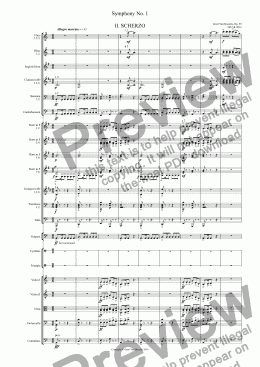page one of Symphony No. 1 in A minor, Op. 59 - II. Scherzo. Allegro marcato