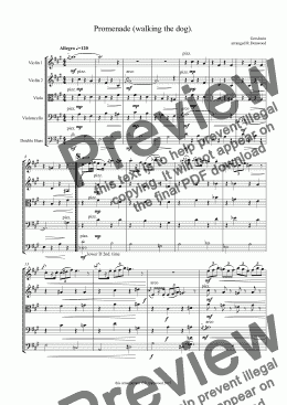 page one of Gershwin - Promenade (walking the dog) for string orchestra