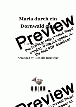 page one of Maria Durch Ein Dornwald Ging