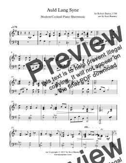 page one of Auld Lang Syne (jazzy/celtic/modern sheetmusic)