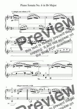 page one of Sonatina in Bb Major