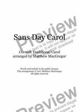 page one of Sans Day Carol