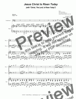 page one of Jesus Christ Is Risen Today (with "Christ, The Lord, Is Risen Today") (Trombone Duet)