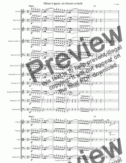 page one of Lehar: Meine Lippen, sie küssen so heiß in D minor for Mezzo Soprano  Score and Parts