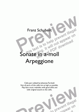 page one of Sonate in a - moll (Arpeggione)