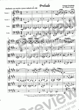 page one of Prelude #2 - Gershwin