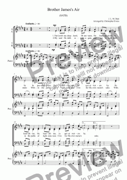 page one of Brother James's Air, Anthem for SATB (23rd Psalm)