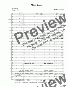 page one of Dies Irae (from "Requiem Mass" - Full Score)