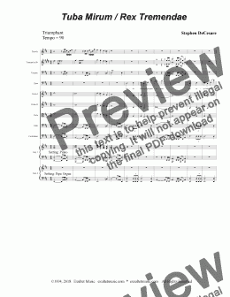 page one of Tuba Mirum / Rex Tremendae (from "Requiem Mass" - Full Score)