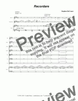 page one of Recordare (from "Requiem Mass" - Full Score)