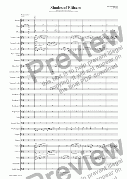 page one of Shades of Eltham - Orchestral Version