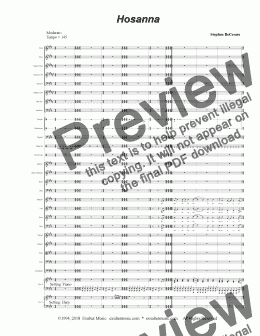 page one of Hosanna (from "Requiem Mass" - Full Score)