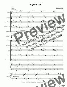 page one of Agnus Dei (from "Requiem Mass" - Full Score)