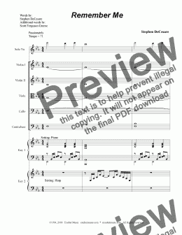 page one of Remember Me (from "Requiem Mass" - Full Score)