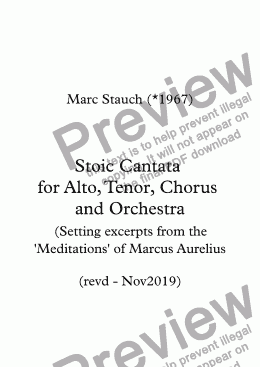 page one of Stoic Cantata
