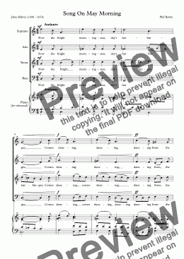 page one of Song On May Morning - Choir SATB