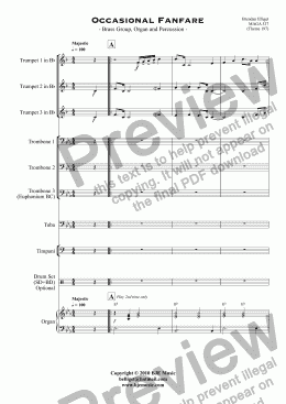 page one of Occasional Fanfare  - Brass Group, Organ and Percussion 