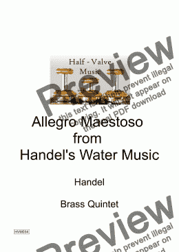 page one of Allegro Maestoso from the Water Music