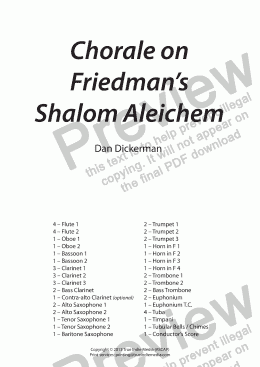 page one of Chorale on Friedman's Shalom Aleichem
