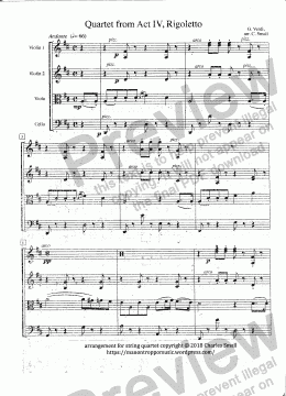 page one of  Quartet from Rigoletto, Act IV 