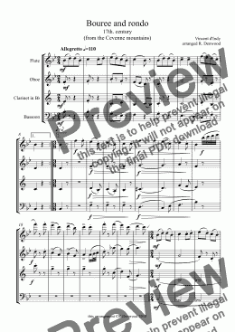 page one of d'Indy - Bouree and rondo for woodwind quartet (Fl. Ob. Cl. Bsn.)