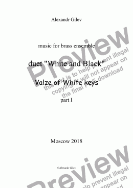 page one of duet "White and Black"  Valze of White keys  Part I