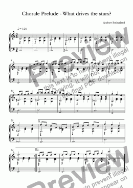 page one of Chorale Prelude - What drives the stars?