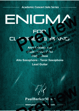 page one of Enigma  (Clarinet & Piano)