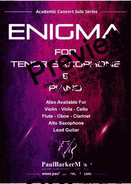 page one of Enigma (Tenor Saxophone & Piano) 