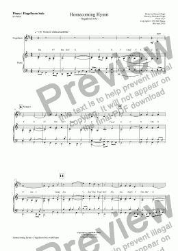 page one of Homecoming Hymn - Flugelhorn Solo with Piano