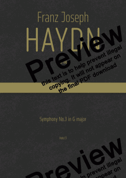 page one of Haydn - Symphony No.3 in G major