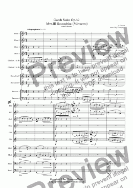 page one of Dvorak: Czech Suite Op.39  Mvt.III Sousedska (Minuetto)- wind dectet