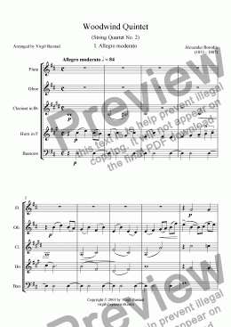 page one of Borodin Wind Quintet - 1