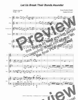 page one of Let Us Break Their Bonds Asunder (for Woodwind Quartet)