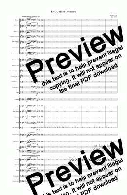 page one of ENCORE for Orchestra - Score and parts