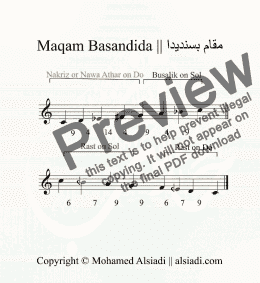 page one of Maqam Basandida || مقام بسنديدا