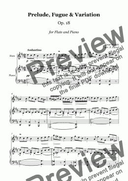 page one of C. Franck - Prelude, Fugue & Variation Op.18 - Flute & Piano