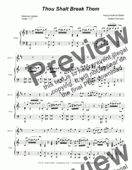 page one of Thou Shalt Break Them (for Bb-Clarinet and Piano)