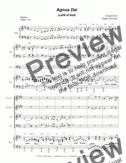 page one of Agnus Dei (for Brass Quartet)