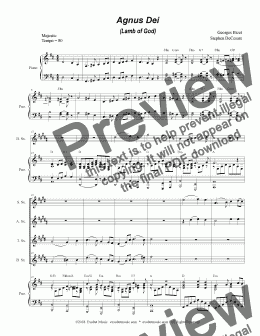 page one of Agnus Dei (for Saxophone Quartet)