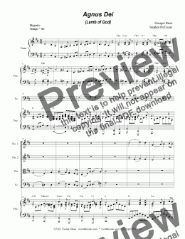 page one of Agnus Dei (for String Quartet)