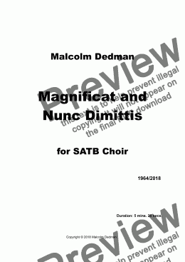 page one of Magnificat and Nunc Dimittis