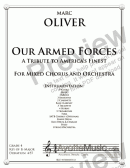 page one of Oliver - Our Armed Forces (Orch)