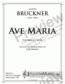 page one of Bruckner - Ave Maria