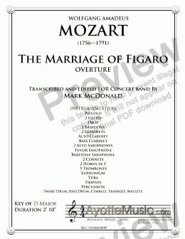page one of Mozart - Overture to The Marriage of Figaro