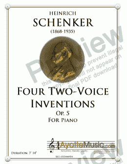 page one of Schenker - Four Two-Voice Inventions op. 5
