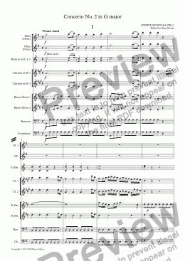 page one of Haydn: Concerto No. 2 (Classical Wind Ensemble)