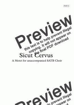 page one of Sicut Cervus