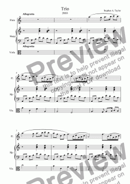 page one of Trio for Flute, Viola and Harp