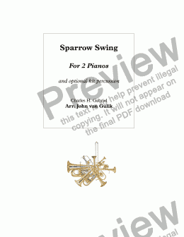 page one of Sparrow Swing - For 2 Pianos